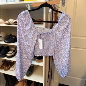 Stylish Blue Leopard Print Women's Top